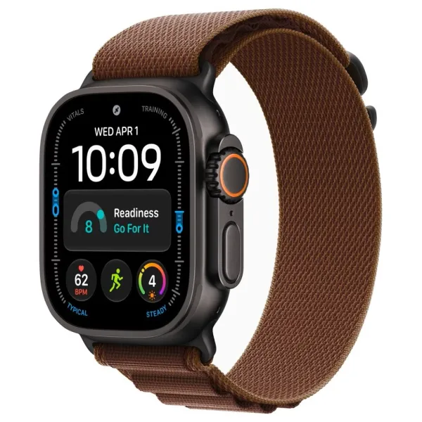 Apple Watch Series Ultra 4 49mm Black Titanium Case with Burgundy Alpine Loop S